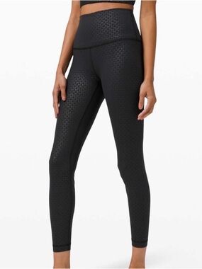 Lululemon Align Leggings II 25” ~ 6 ~ Lattice Work Emboss Black